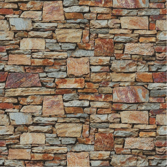 Αυτοκόλλητη Φωτοταπετσαρία Τοίχου Various Brown Gray Stone Wall 350x200cm Πλενόμενη