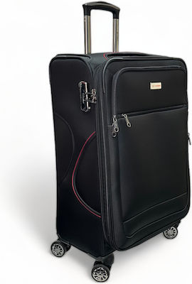 Olia Home Large Travel Suitcase Black with 4 Wheels Height 78cm.