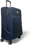 Olia Home Large Travel Suitcase Blue with 4 Wheels Height 78cm.