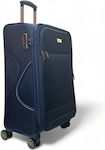 Olia Home Large Travel Suitcase Blue with 4 Wheels Height 78cm