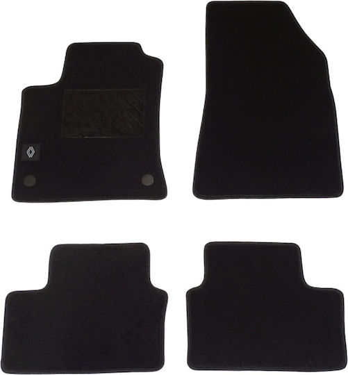 Autopataki Set of Front and Rear Mats 4pcs for Mercedes-Benz V Renault Clio Black