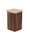 Gladys Square Solid Wood Side Table Brown L40xW40xH60cm