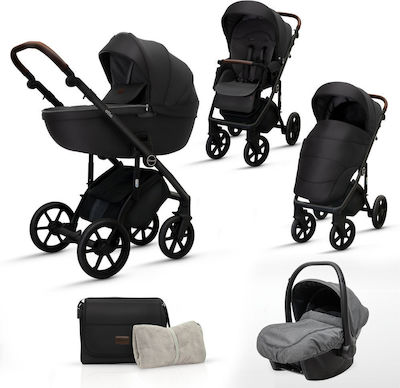 Dovadi Atta Adjustable 3 in 1 Baby Stroller Suitable for Newborn Black