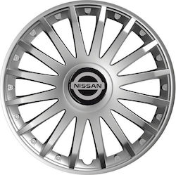 Versaco Τάσια Crystal 14" με Σήμα Nissan 4τμχ Ασημί TSE-0340 Versaco Τάσια Crystal 14" με Σήμα Nissan 4τμχ Ασημί TSE-0340