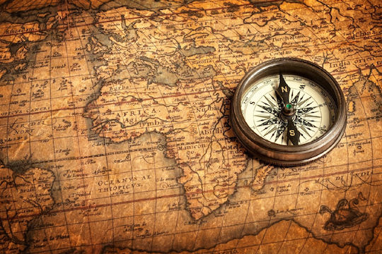 Tapet De Perete Map Compass 220x135cm Lavabil
