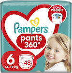 Pampers Pants 360° Πάνες Βρακάκι No. 6 για 14-19kg 48τμχ