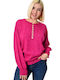 Potre Women's Long Sleeve Sweater Fuchsia