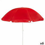 Foldable Beach Umbrella Diameter 2m with UV Protection Red