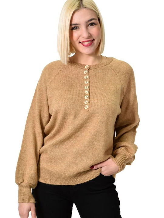 Potre Women's Long Sleeve Pullover Beige