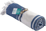 Livardas Beach Towel Pareo Blue with Fringes 170x90cm.