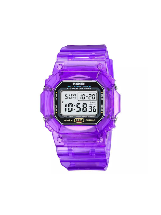 Skmei Ceas digital pentru copii Super Sport cu curea din cauciuc/plastic Violet