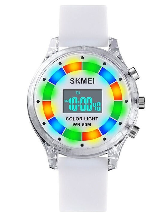 Skmei Παιδικό Ψηφιακό Ρολόι 37mm Λευκό
