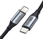 Cabletime Împletit USB 2.0 Cablu USB-C bărbătesc - USB-C de sex masculin 60W Negru 2m (128188)