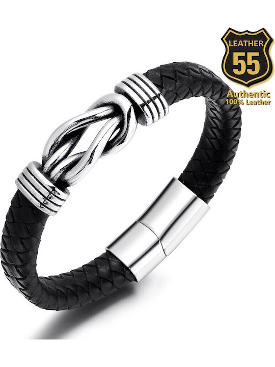 Leather 55 Ανδρικό Βραχιόλι Δερμάτινο