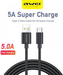 Awei CL-110T USB 2.0 Cable USB-C male - USB-A Black 1m (887974) Awei CL-110T USB 2.0 Cable USB-C male - USB-A Black 1m (887974)