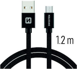 Geflochten USB 2.0 auf Micro-USB-Kabel Schwarz 1.2m 1Stück