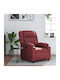 Relax Armchair with Footstool from Leatherette Bordeaux 77x95x99cm