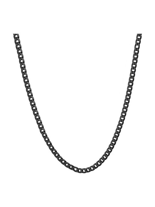 Theodora's Jewellery Αλυσίδα Λαιμού Cuban από Ατσάλι Λεπτή Πάχους 3.7mm και Μήκους 55cm