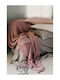 Down Town Home Gestrickte Übergröße Decke 220x240cm Rosa