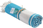 Livardas Beach Towel Pareo Light Blue with Fringes 170x90cm.