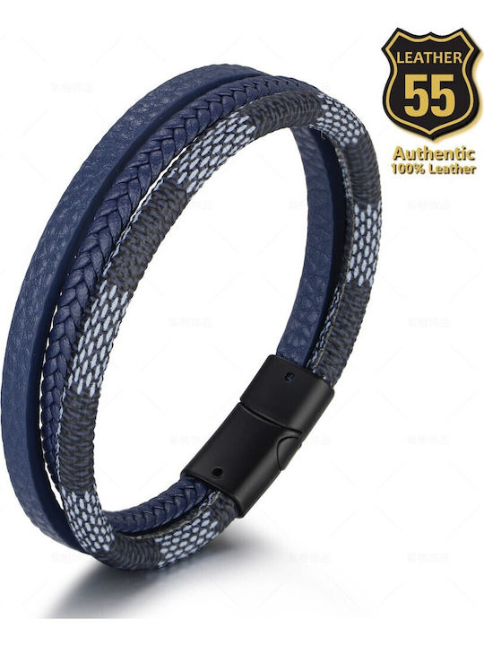 Leather 55 Ανδρικό Βραχιόλι από Δέρμα