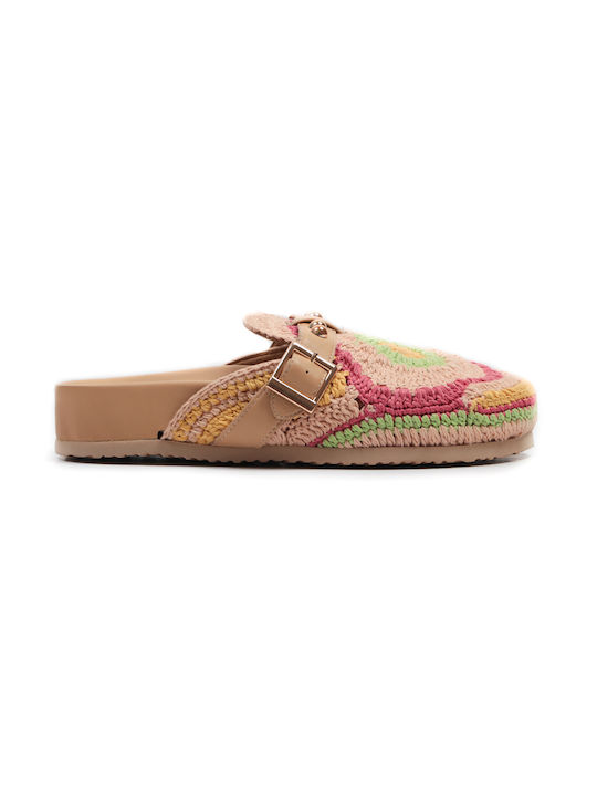 Inuovo Flat Piele Mules Multicolor