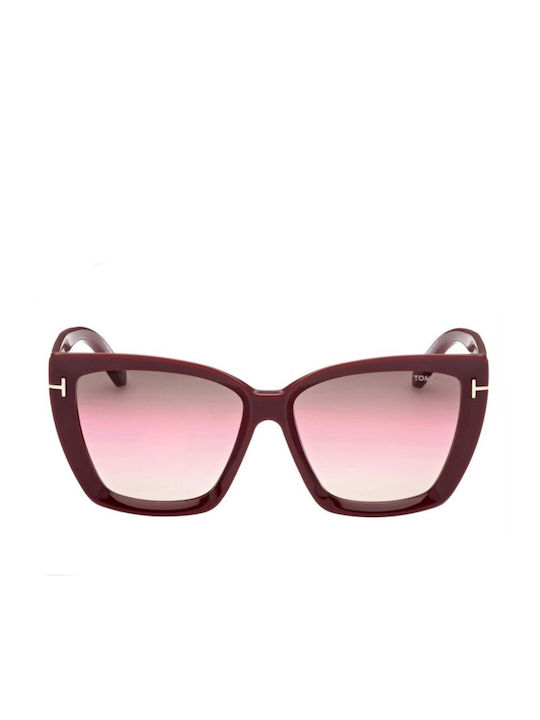 Tom Ford Women's Sunglasses with Burgundy Plastic Frame and Burgundy Gradient Lens TF0920 69F