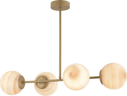 ArteLibre Pendant Light Gold for 4 Bulbs E27 74x56cm