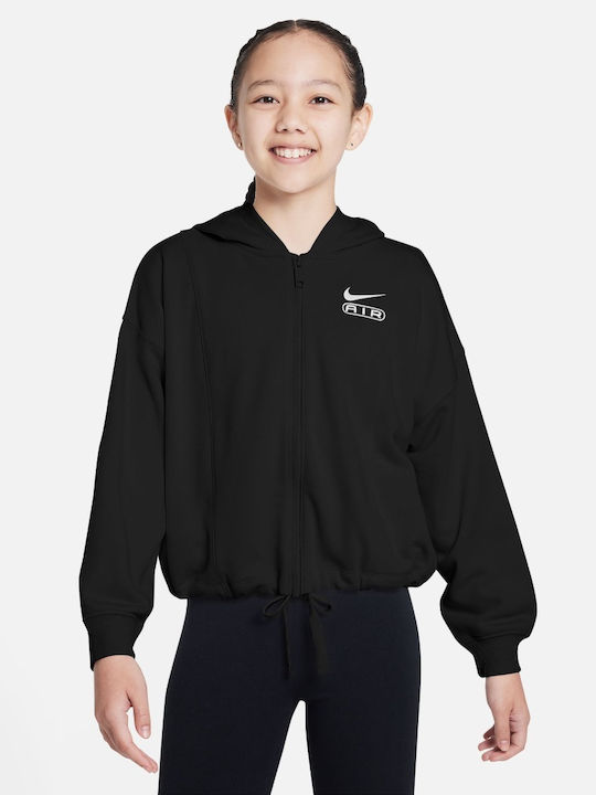 Nike Athletic Kids Cardigan with Hood Black Nsw Air