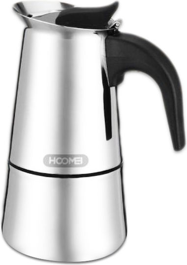 Hoomei Espressokocher Für Den Herd 2 Tassen Edelstahl Silber