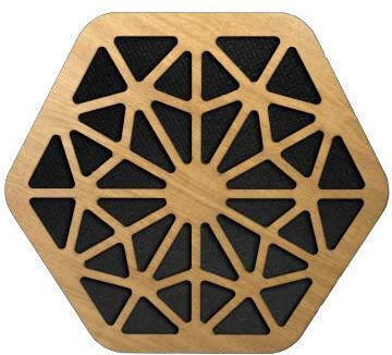Alpha Acoustiki Hexa Wood Schallabsorbierendes Paneel (6Stück) 50mm in Braun Farbe