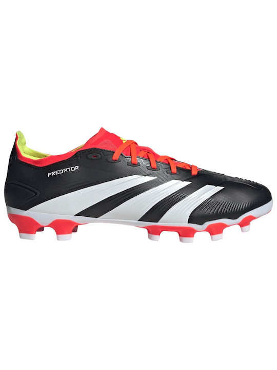 Adidas Predator 24 League MG Low Football Shoes with Cleats Core Black / Cloud White / Solar Red