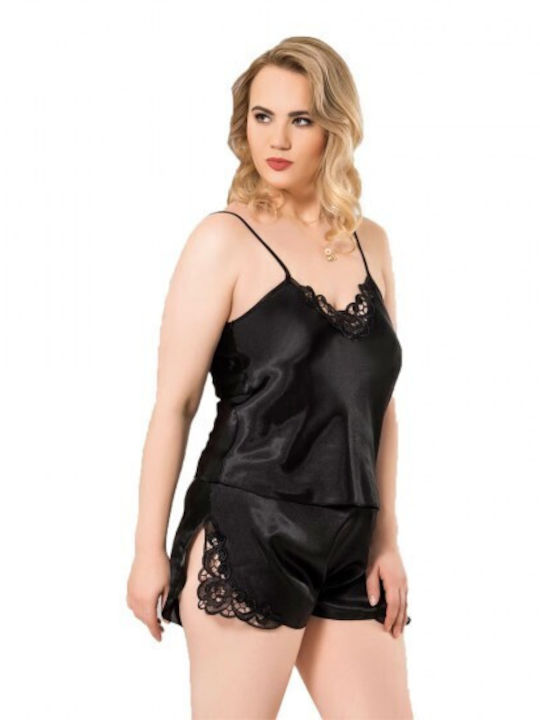 Primoda De iarnă Satin Babydoll Negru