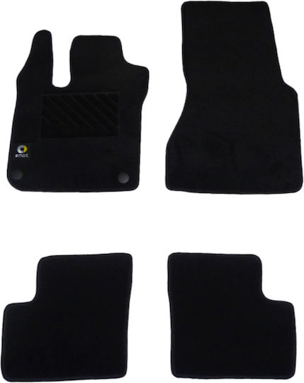 Autopataki Set of Front and Rear Mats 4pcs for Smart ForFour 2014-2019 Black