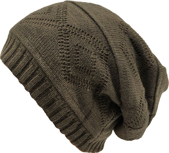 Beanie Unisex Σκούφος Πλεκτός σε Καφέ χρώμα