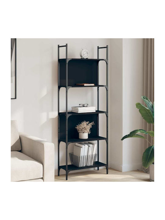 Bookcase Black 60.5x24x166.5cm