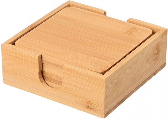Estia Bamboo Essentials Untersetzer Hölzernes mit Gestell Beiges 11x11cm 5 Stück