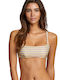 RVCA Triangle Bikini Top with Adjustable Straps Yellow Striped