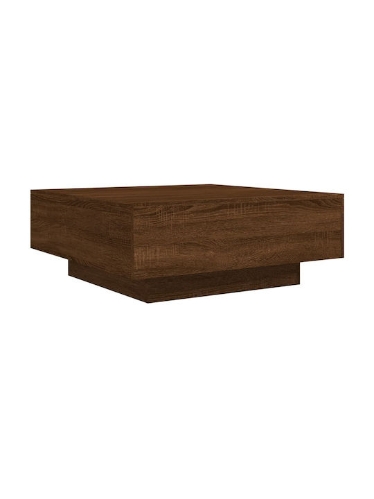 Square Wooden Coffee Table Brown Oak L80xW80xH31cm