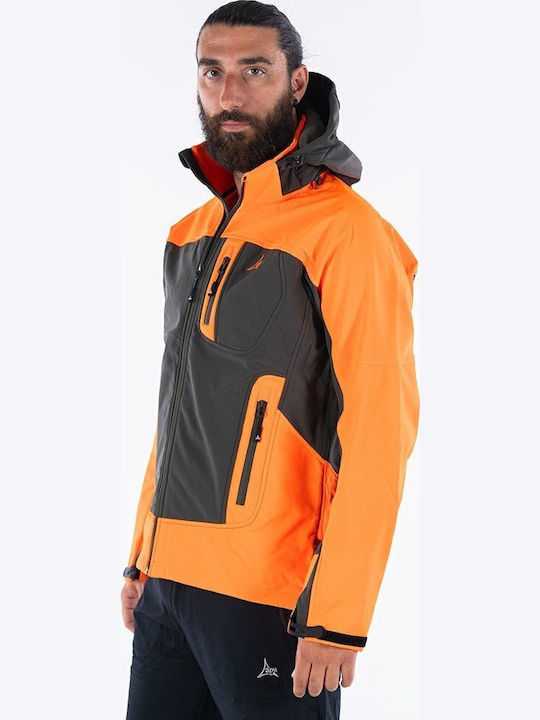 Χειμωνιάτικο Μπουφάν Softshell Αδιάβροχο και Αντιανεμικό Orange Khaki