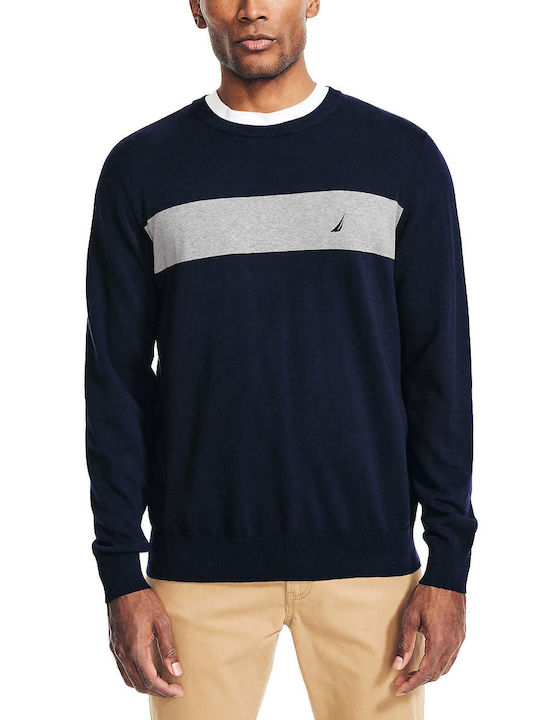 Nautica Herren Langarm-Pullover Blau