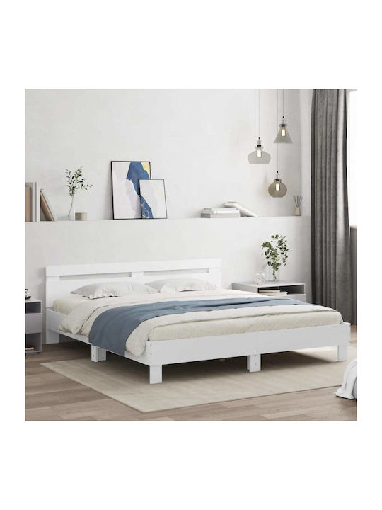 Bed Queen Wooden White with Slats for Mattress ...