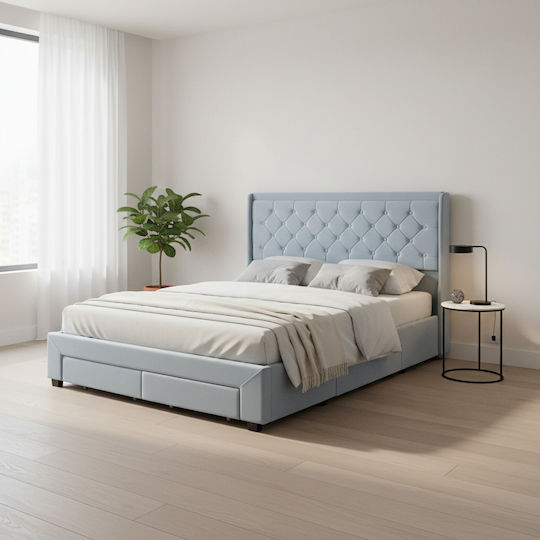 Annona Κρεβάτι Υπέρδιπλο για Στρώμα 160x200cm Γαλάζιο Annona Κρεβάτι Υπέρδιπλο για Στρώμα 160x200cm Γαλάζιο
