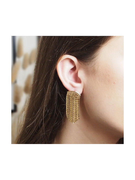 Party Earrings made of Steel Gold Plated