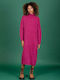 Chaton Midi Rochie Tricotat Magenta