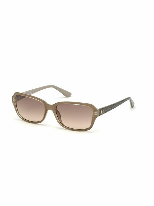 Guess Women's Sunglasses with Brown Plastic Frame and Brown Gradient Lens GU7595 57F