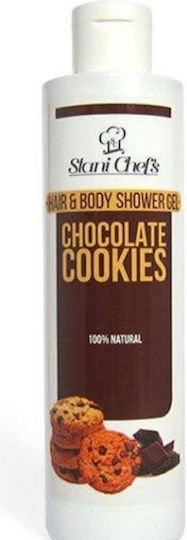 Hristina Cosmetics Chef's Hair & Body Bubble Bath Gel with AHA & Chocolate Cookies Scent 250ml