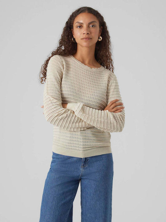 Vero Moda Women's Long Sleeve Sweater Beige