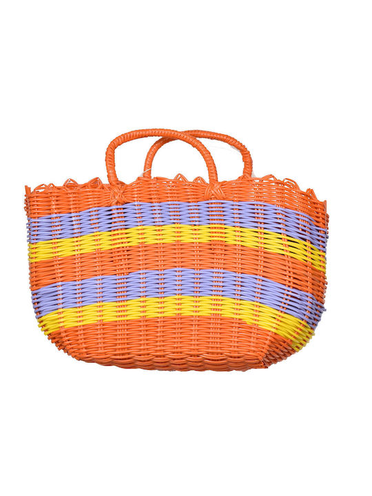 Monki Fabric Beach Bag Orange