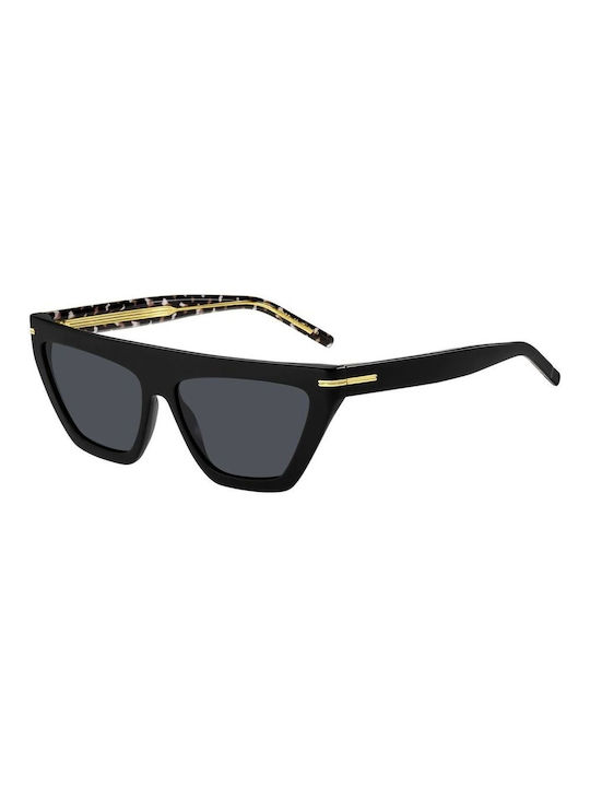 Hugo Boss Women's Sunglasses with Black Plastic Frame and Black Lens BOSS 1609/S 807/IR